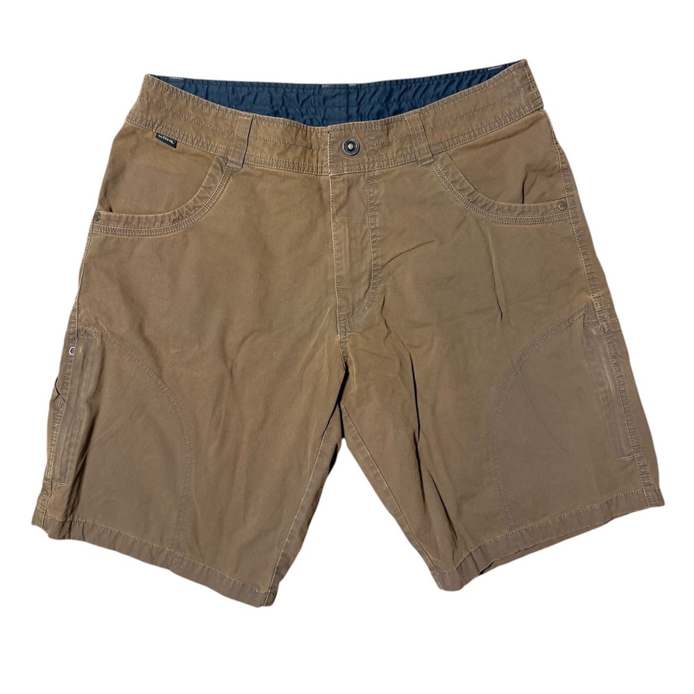 KUHL Mens Brown Hiking Utility Shorts Size 34 Cotton Blend Outdoor Cargo